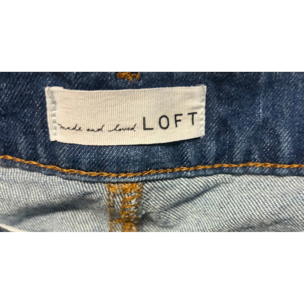 Loft Womens High Waist Boyfriend Jeans Blue Medium Wash Denim Size 18/34 - Picture 3 of 6